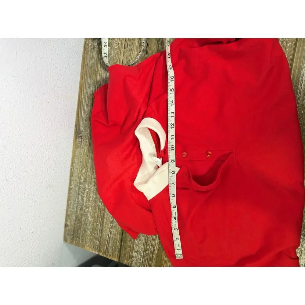 Vintage Red Polo Nightgown White Collar Mod Preppy Fantasy‎ Nightwear by Janice